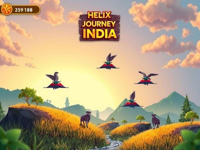 Helix Journey India game screenshot showing colorful Indian landscape